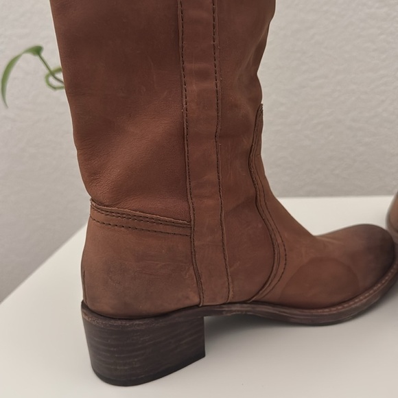 Halogen Leather Riding Boots Brown Tall Knee High Women’s Size 6 1/2B - Picture 6 of 13